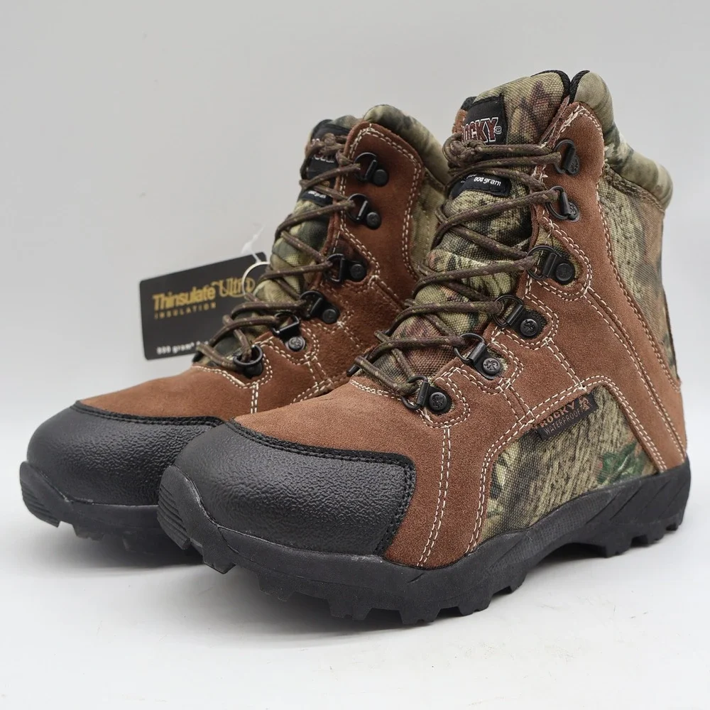 Rocky Hunting Boots Kids 3.5M Brown Camo 800g Thinsulate Waterproof FQ0003710